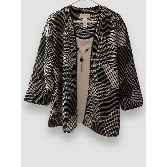 Alfred Dunner Riverside Drive Textured 2 for 1 Top Detachable Necklace Sz XL NWT - Picture 2 of 9